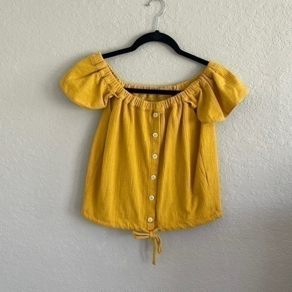 Madewell Yellow Off-Shoulder Top